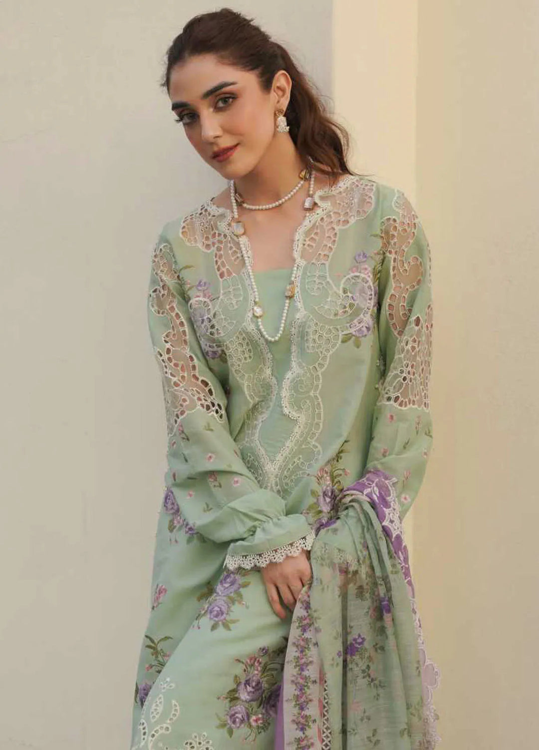 Manara Embroidered Lawn Suit Unstitched 3 Piece MNA24L ML-03 Amalia - Luxury Collection