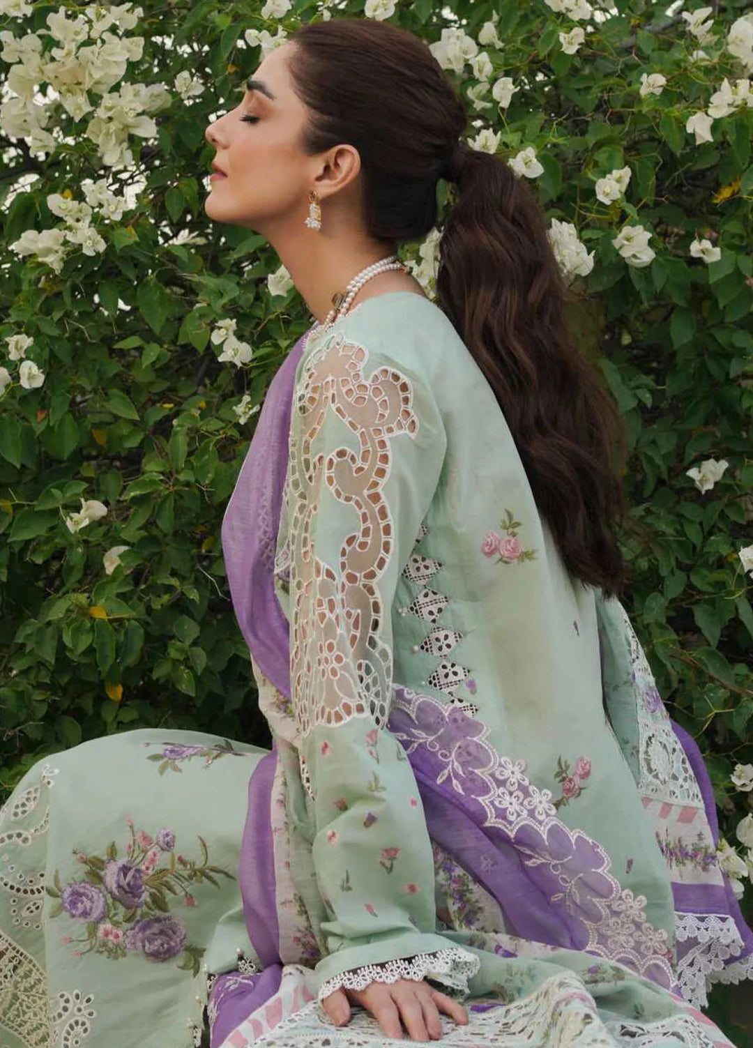 Manara Embroidered Lawn Suit Unstitched 3 Piece MNA24L ML-03 Amalia - Luxury Collection