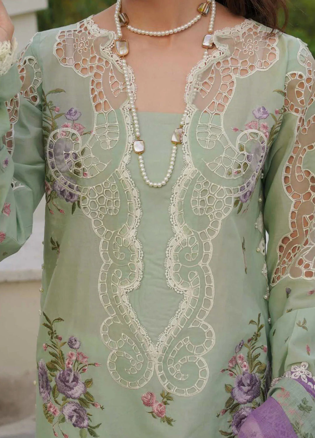 Manara Embroidered Lawn Suit Unstitched 3 Piece MNA24L ML-03 Amalia - Luxury Collection