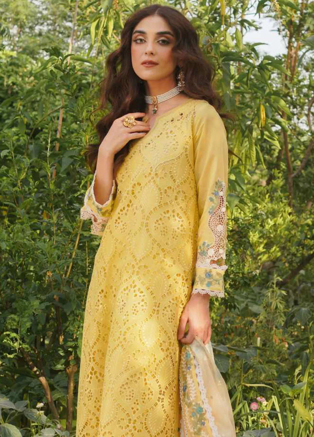 Manara Embroidered Lawn Suit Unstitched 3 Piece MNA24L ML-05 Nehaal - Luxury Collection