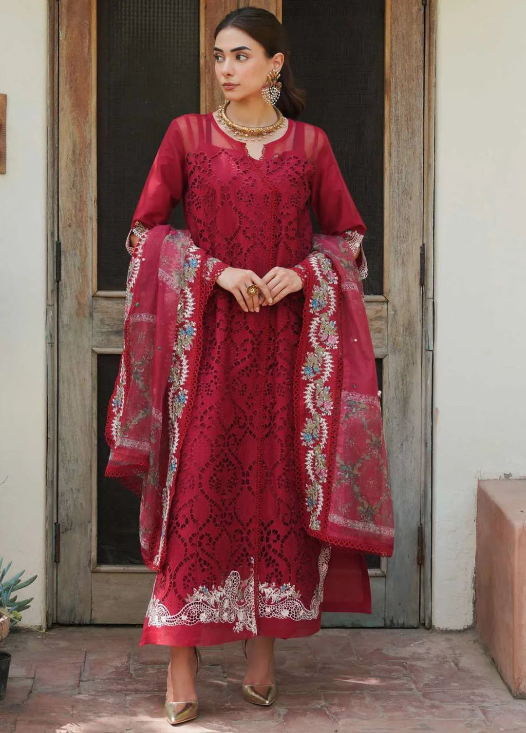 Manara Embroidered Lawn Suit Unstitched 3 Piece MNA24L ML-06 Mahay - Luxury Collection