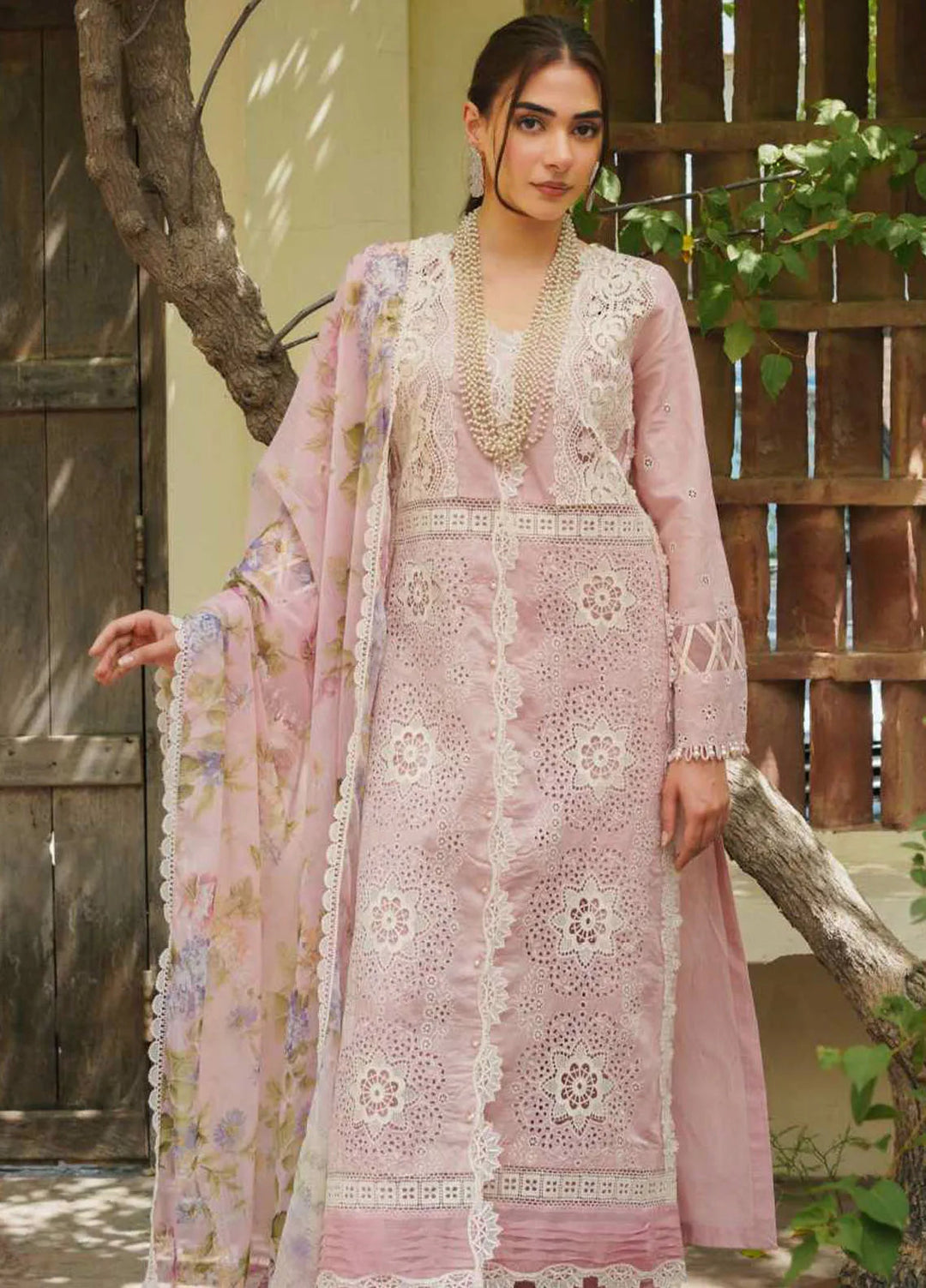 Manara Embroidered Lawn Suit Unstitched 3 Piece MNA24L ML-08 Rozay - Luxury Collection