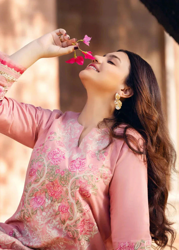 Manara Embroidered Twill linen Suit Unstitched 3 Piece MNA24LW LW-05 Guluna - Winter Collection