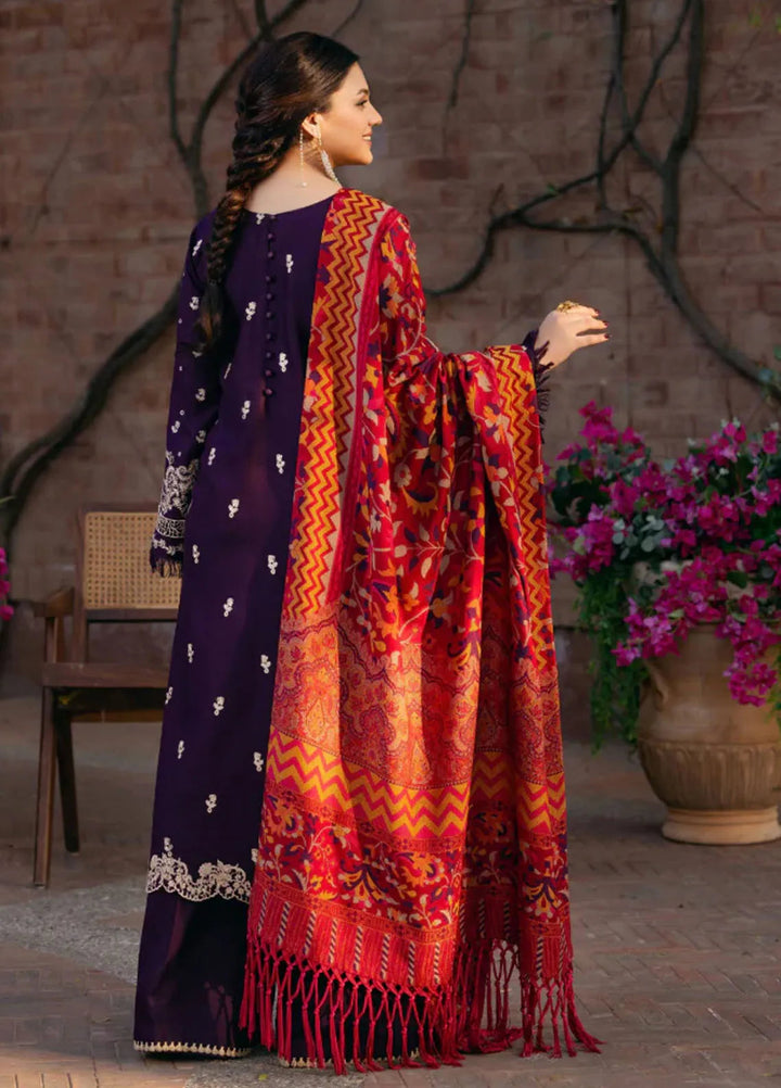 Manara Embroidered Twill linen Suit Unstitched 3 Piece MNA24LW LW-06 Kalamkar - Winter Collection