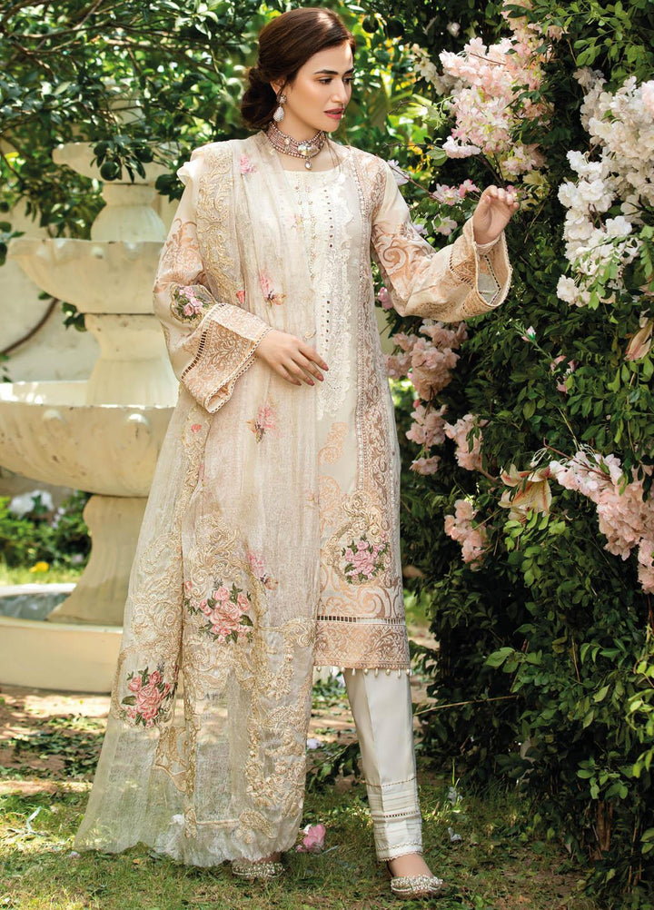 Manara Embroidered Lawn Suits Unstitched 3 Piece MNA21K 01 A TABLE OF ELEGANCE - Luxury Collection