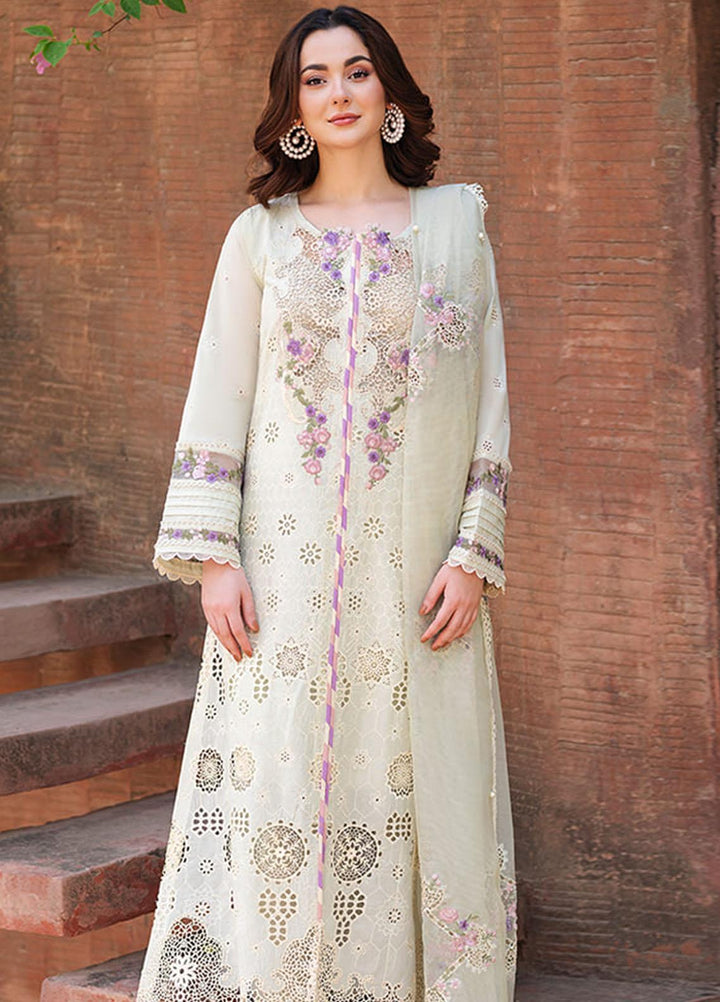 Manara Embroidered Lawn Suits Unstitched 3 Piece MNA23LL ML-02 Opaline - Luxury Collection