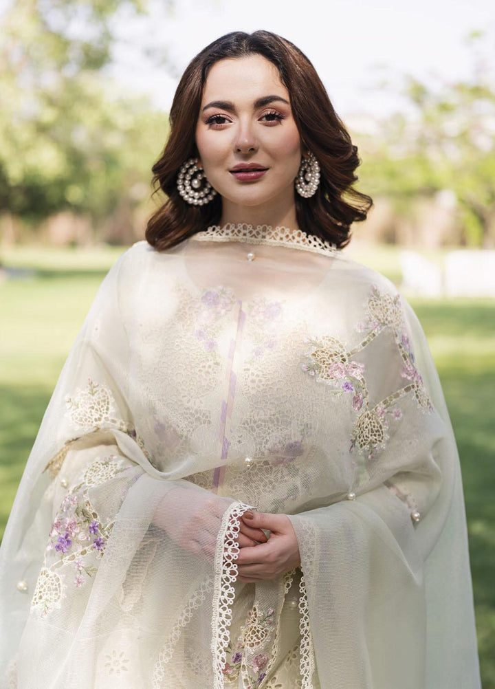 Manara Embroidered Lawn Suits Unstitched 3 Piece MNA23LL ML-02 Opaline - Luxury Collection