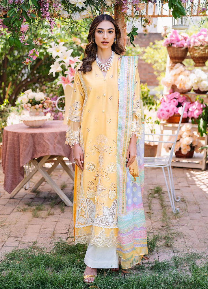 Manara Embroidered Lawn Suits Unstitched 3 Piece MNA23LL ML-04 Liliana - Luxury Collection