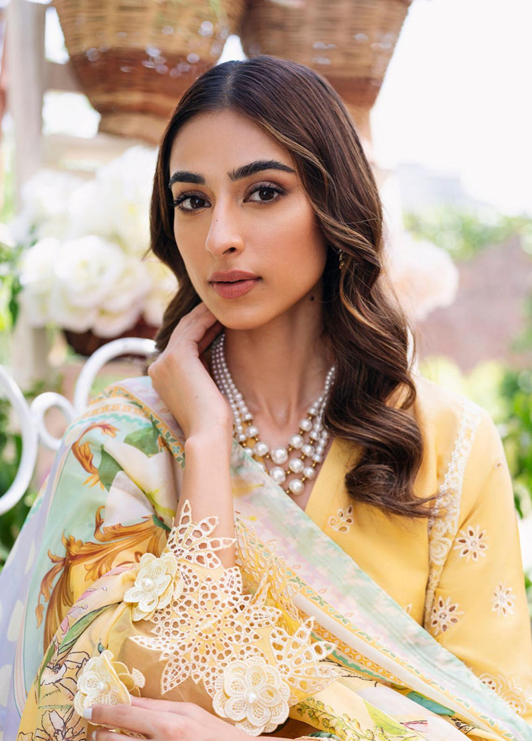 Manara Embroidered Lawn Suits Unstitched 3 Piece MNA23LL ML-04 Liliana - Luxury Collection