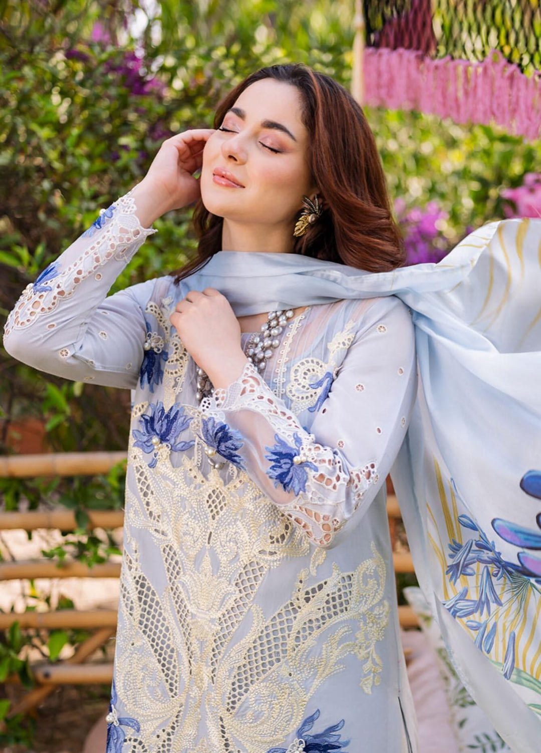 Manara Embroidered Lawn Suits Unstitched 3 Piece MNA23LL ML-05 Lorena - Luxury Collection