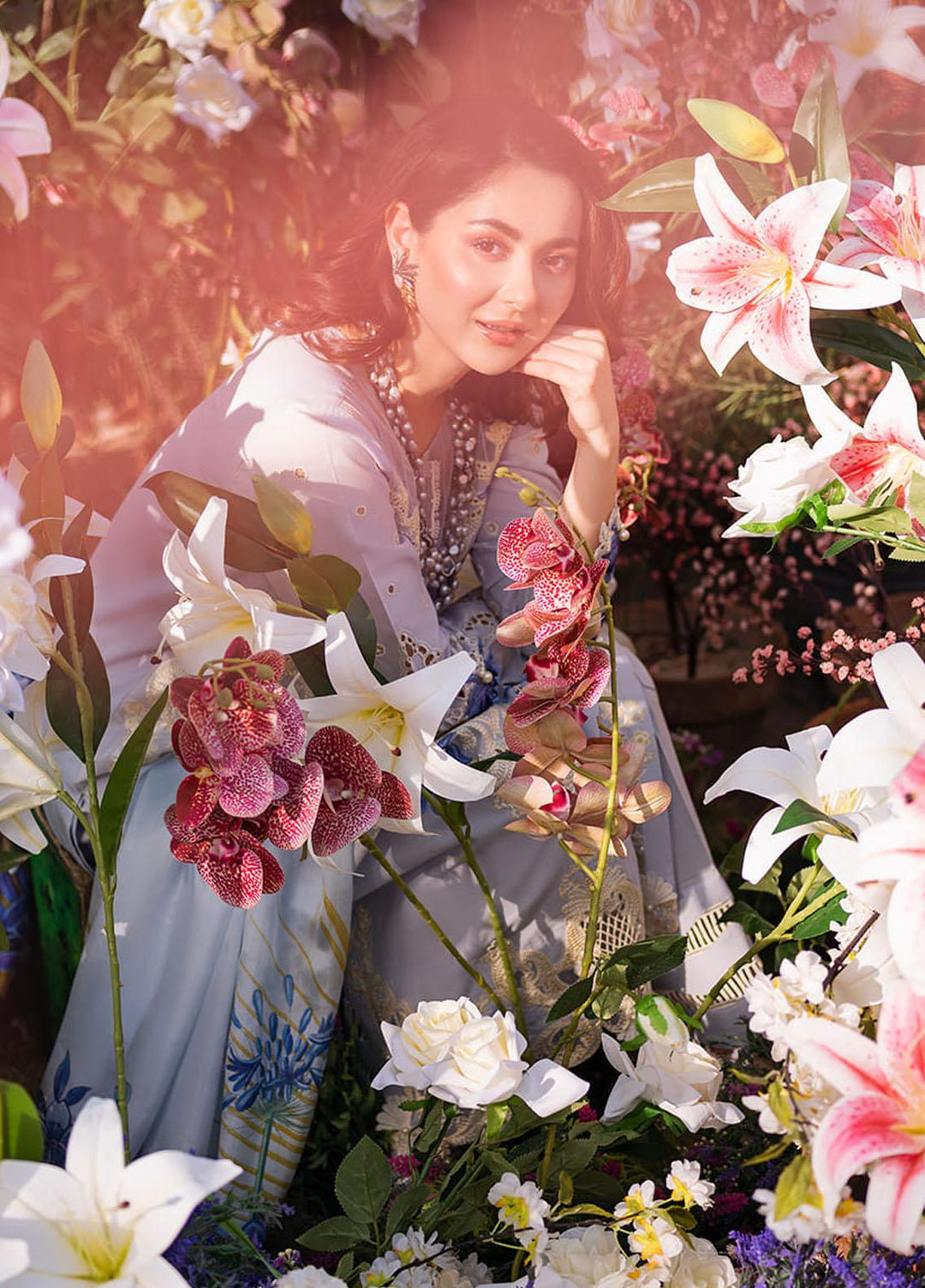 Manara Embroidered Lawn Suits Unstitched 3 Piece MNA23LL ML-05 Lorena - Luxury Collection