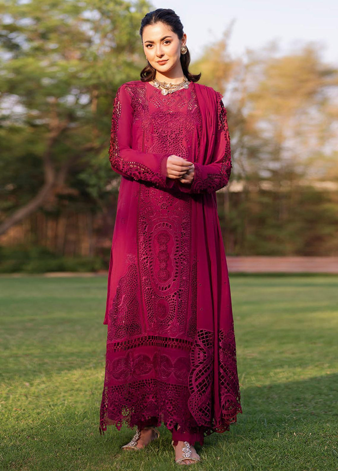 Manara Embroidered Lawn Suits Unstitched 3 Piece MNA23LL ML-07 Talia - Luxury Collection