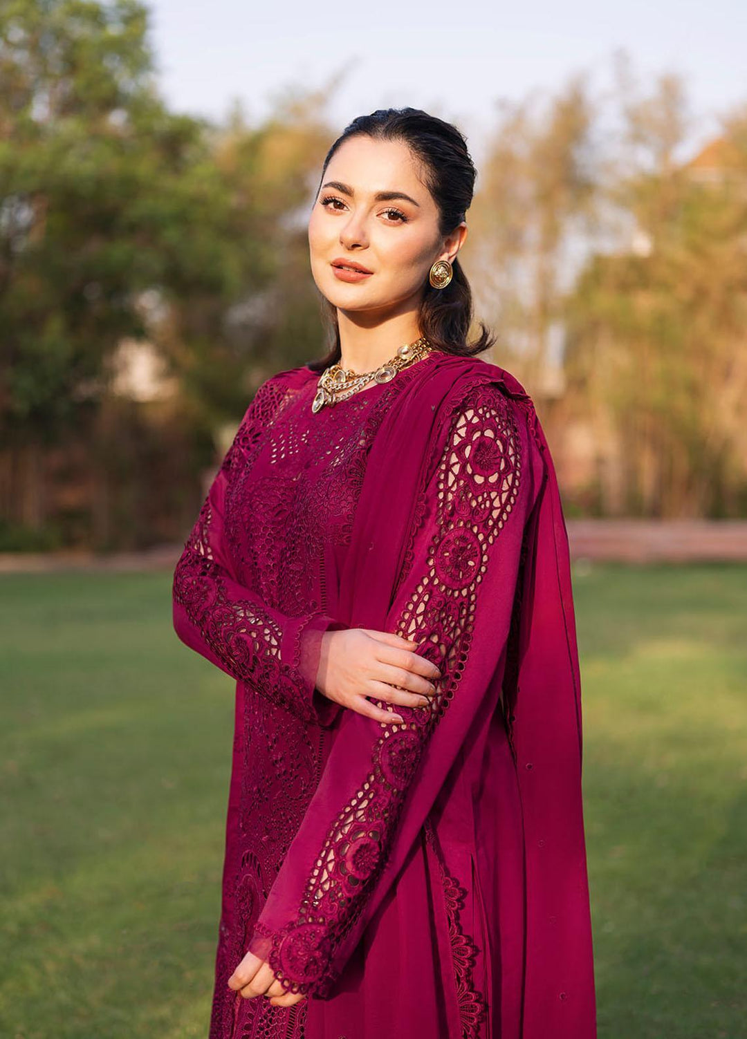 Manara Embroidered Lawn Suits Unstitched 3 Piece MNA23LL ML-07 Talia - Luxury Collection