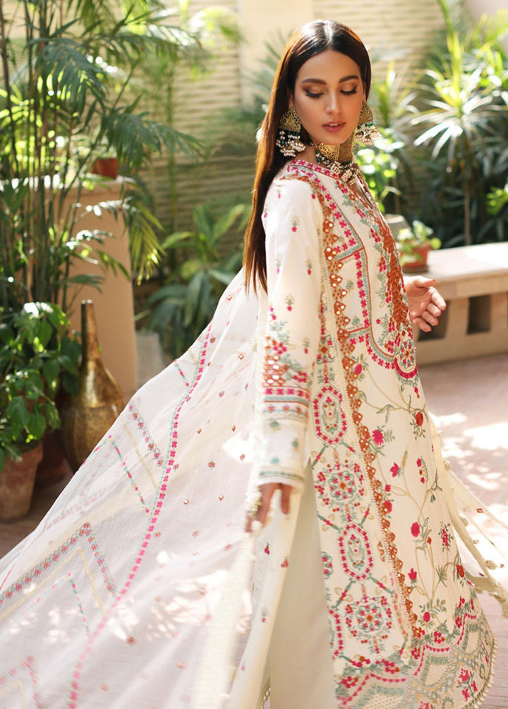 Manara By Kahf Embroidered Lawn Suits Unstitched 3 Piece KHF22M KML-01A Gul e Chandni - Luxury Collection