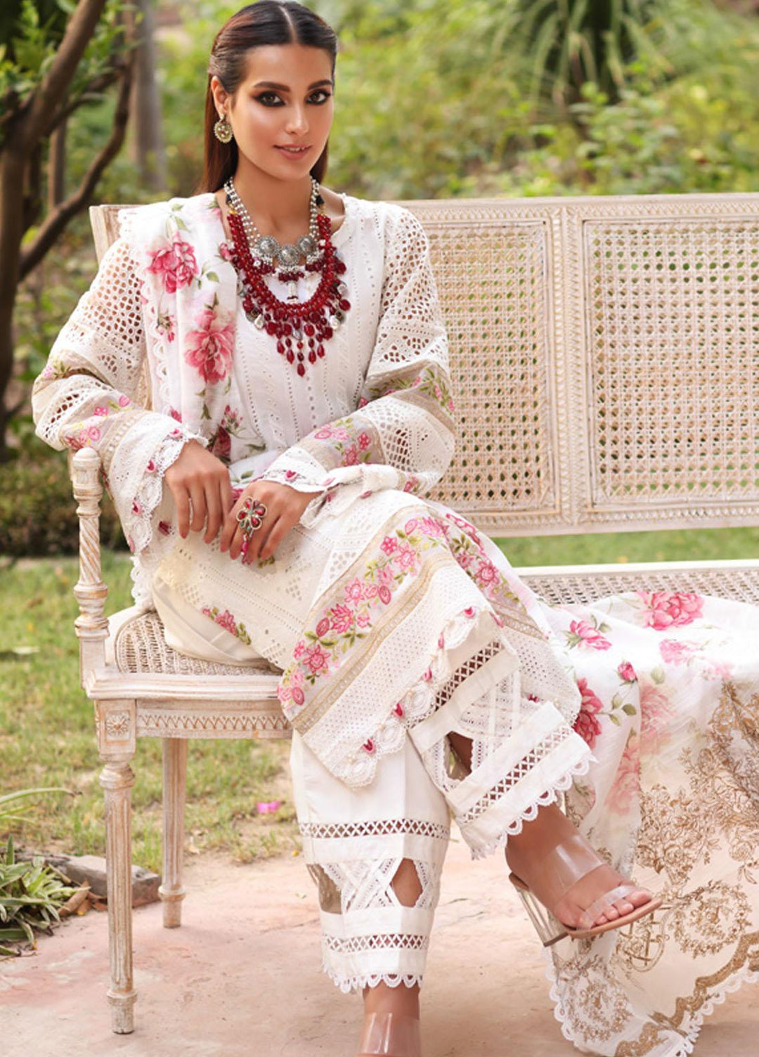 Manara By Kahf Embroidered Lawn Suits Unstitched 3 Piece KHF22M KML-04 Motia - Luxury Collection