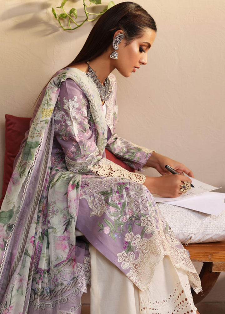 Manara By Kahf Embroidered Lawn Suits Unstitched 3 Piece KHF22M KML-05 Kasni - Luxury Collection