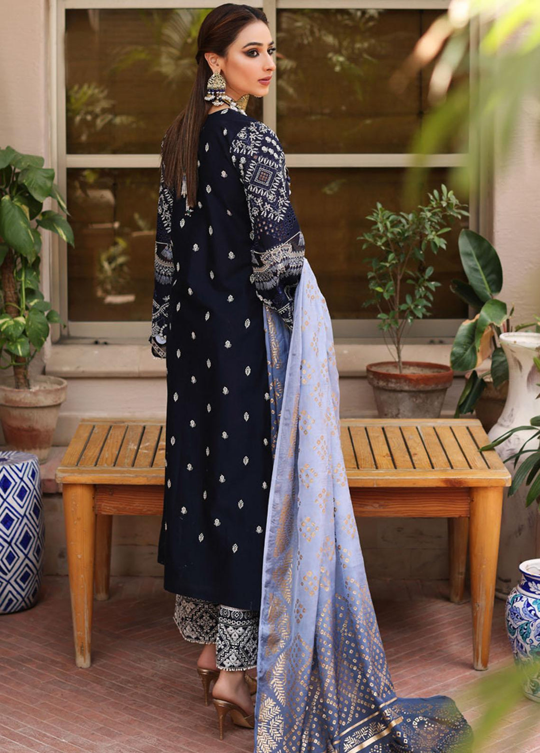 Manara By Kahf Embroidered Lawn Suits Unstitched 3 Piece KHF22M KML-09A Neel Kaml - Luxury Collection