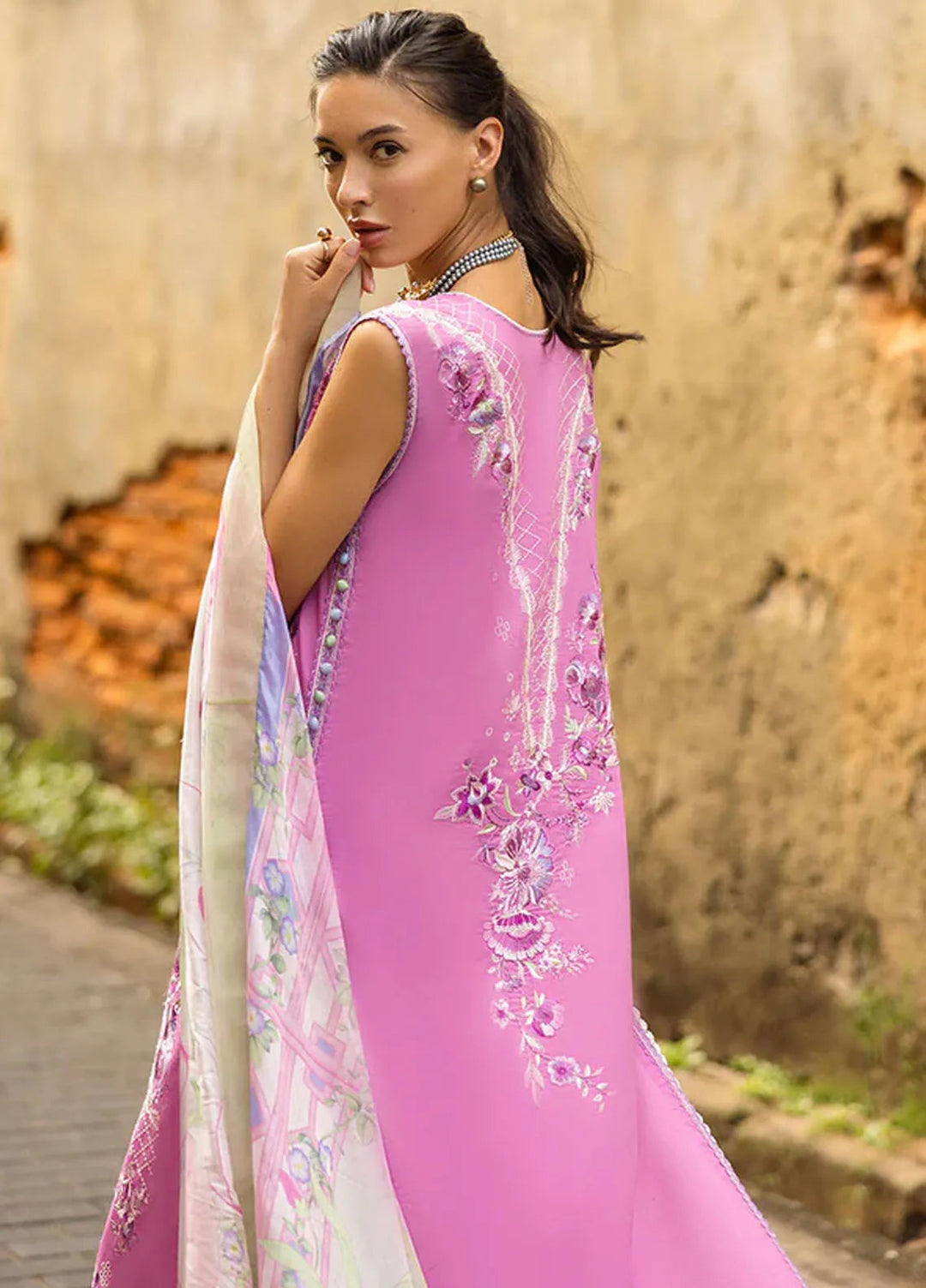 Manaram by Mushq Embroidered Lawn Suit Unstitched 3 Piece MQ25ML D-201 Timeless Wave - Summer Collection