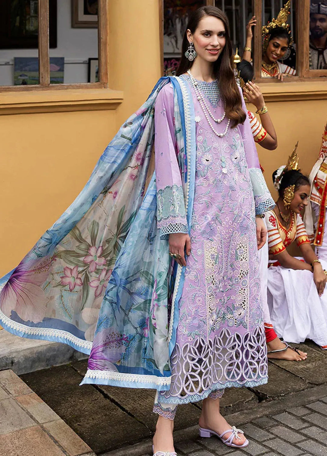 Manaram by Mushq Embroidered Lawn Suit Unstitched 3 Piece MQ25ML D-202 Glowing Pulse - Summer Collection