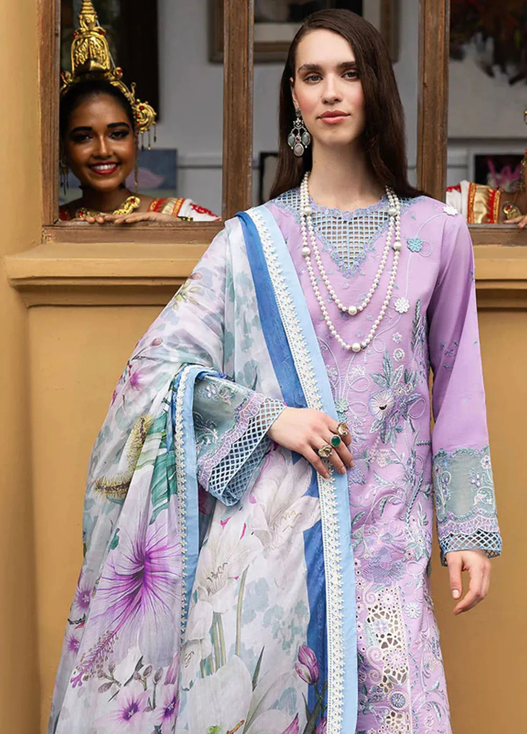 Manaram by Mushq Embroidered Lawn Suit Unstitched 3 Piece MQ25ML D-202 Glowing Pulse - Summer Collection