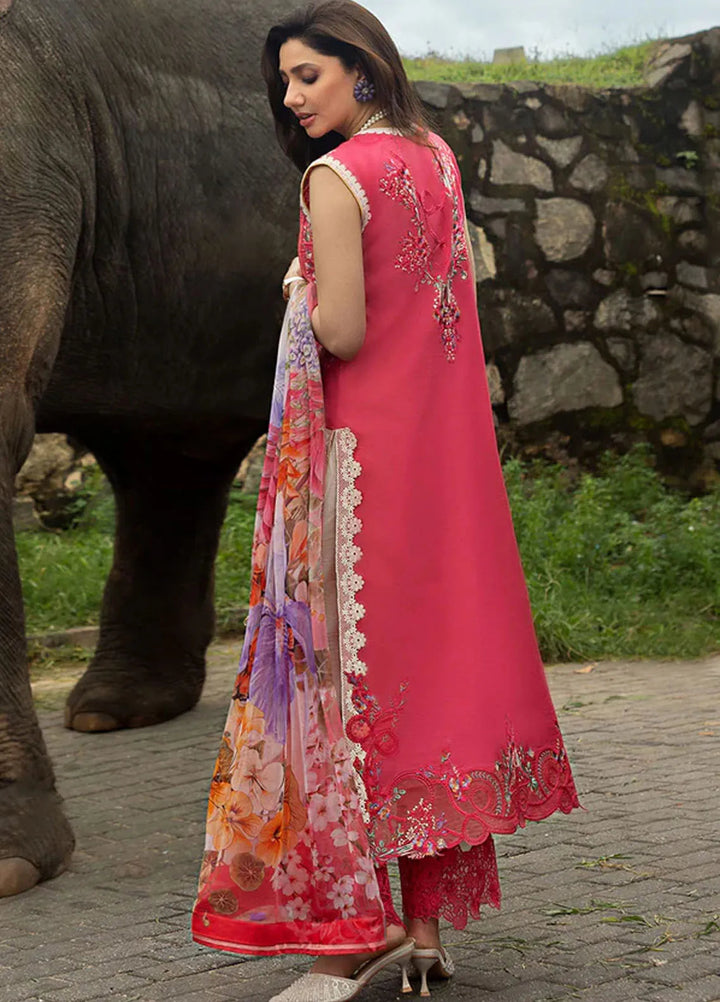 Manaram by Mushq Embroidered Lawn Suit Unstitched 3 Piece MQ25ML D-206 Eternal Radiance - Summer Collection