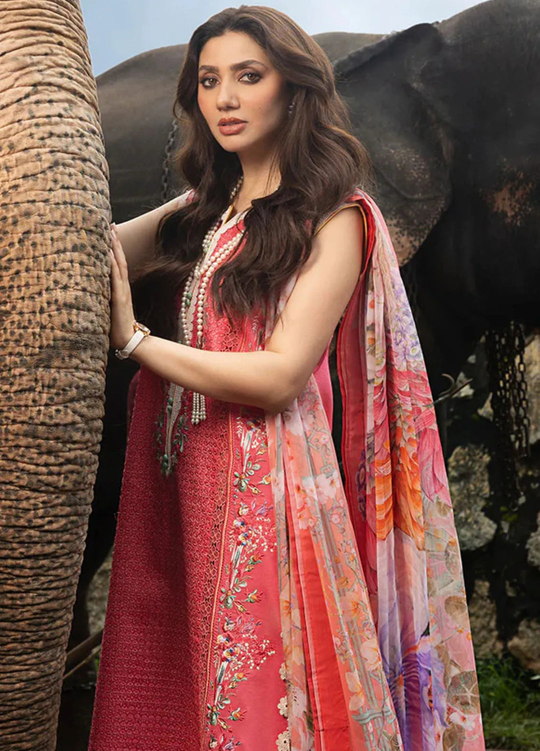 Manaram by Mushq Embroidered Lawn Suit Unstitched 3 Piece MQ25ML D-206 Eternal Radiance - Summer Collection