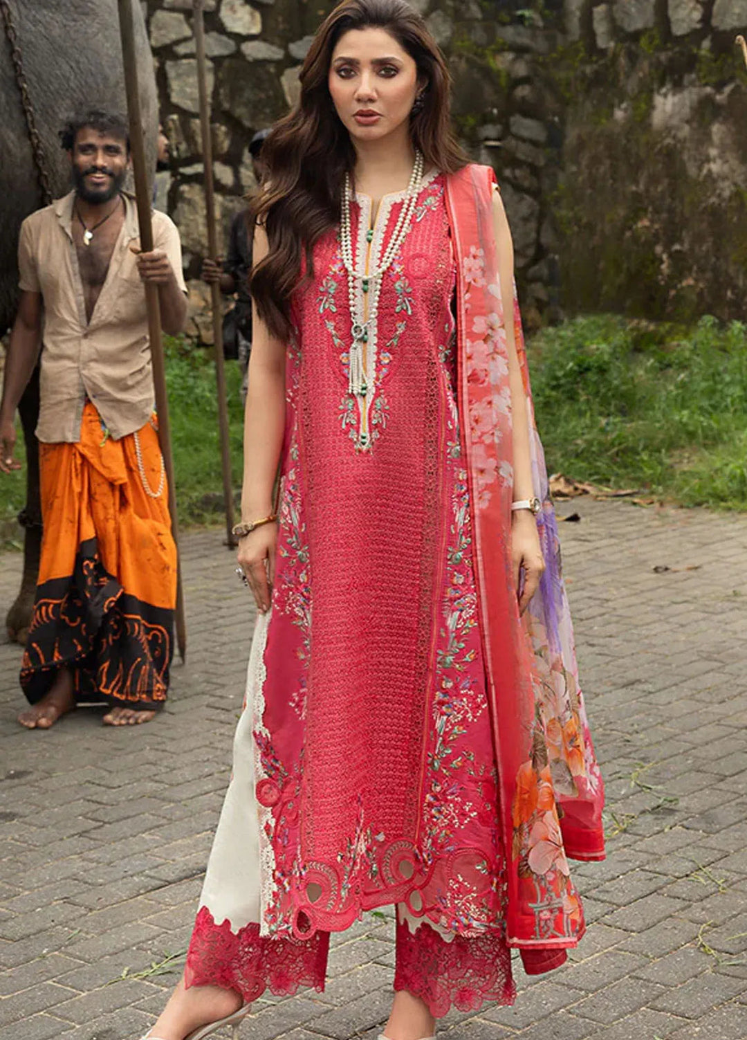 Manaram by Mushq Embroidered Lawn Suit Unstitched 3 Piece MQ25ML D-206 Eternal Radiance - Summer Collection