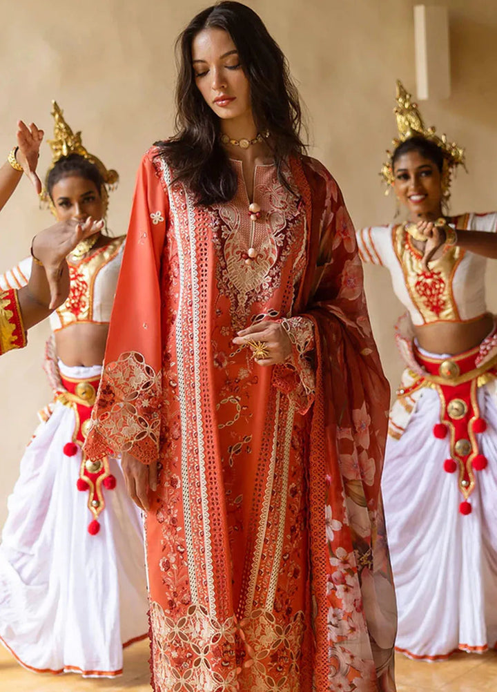 Manaram by Mushq Embroidered Lawn Suit Unstitched 3 Piece MQ25ML D-207 Starry Side - Summer Collection