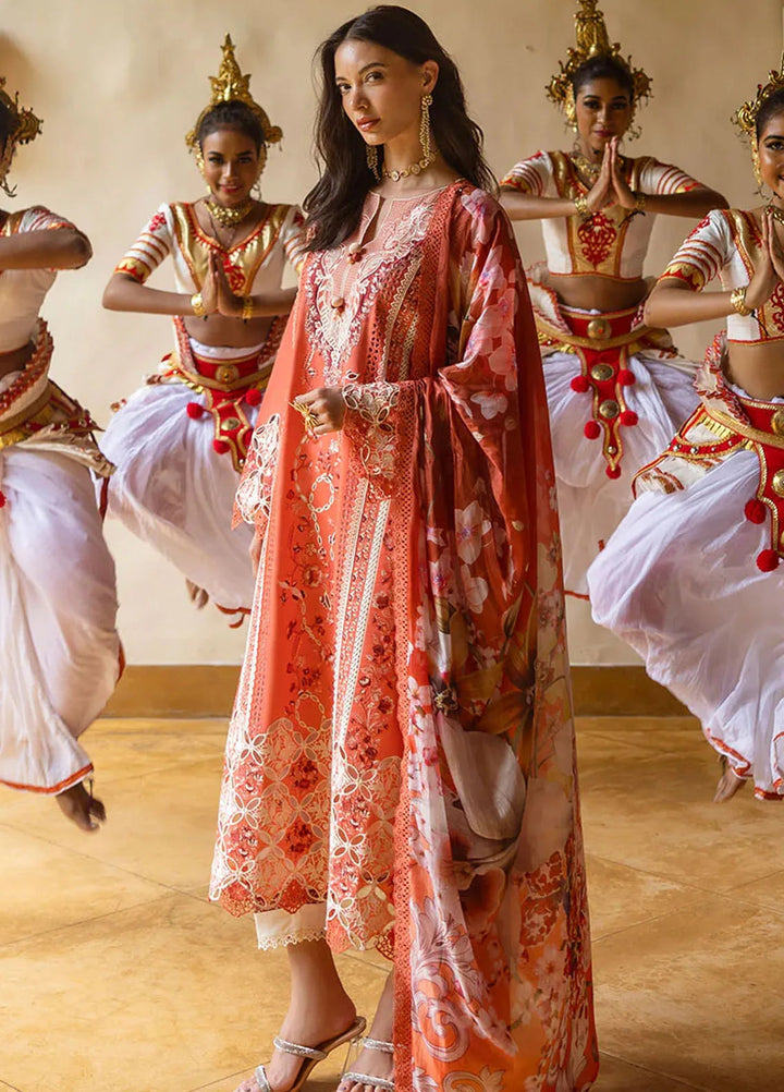 Manaram by Mushq Embroidered Lawn Suit Unstitched 3 Piece MQ25ML D-207 Starry Side - Summer Collection