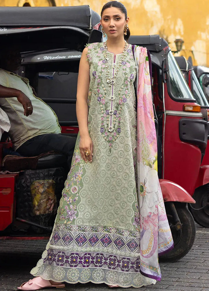 Manaram by Mushq Embroidered Lawn Suit Unstitched 3 Piece MQ25ML D-210 Beaming Drift - Summer Collection