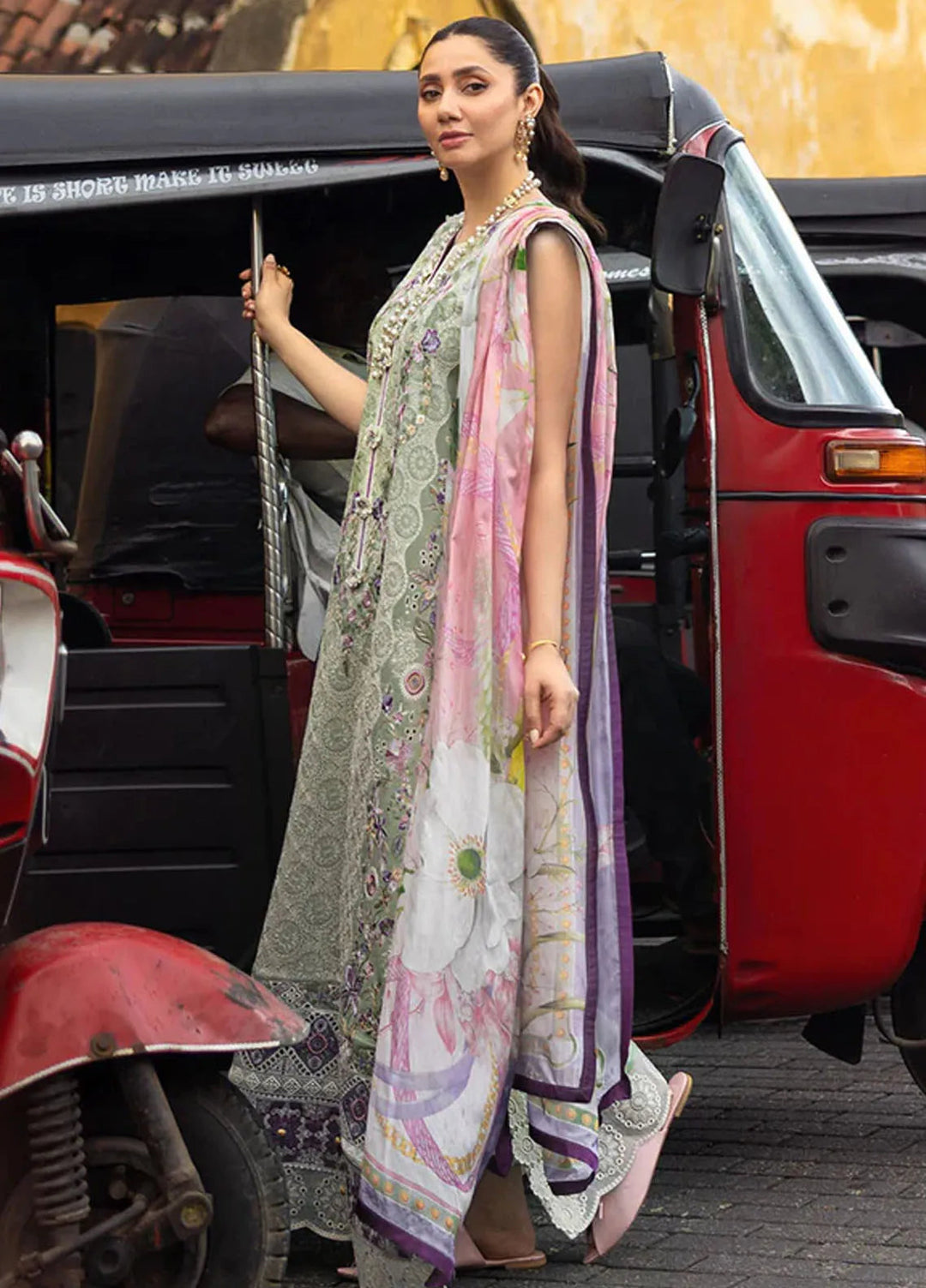Manaram by Mushq Embroidered Lawn Suit Unstitched 3 Piece MQ25ML D-210 Beaming Drift - Summer Collection