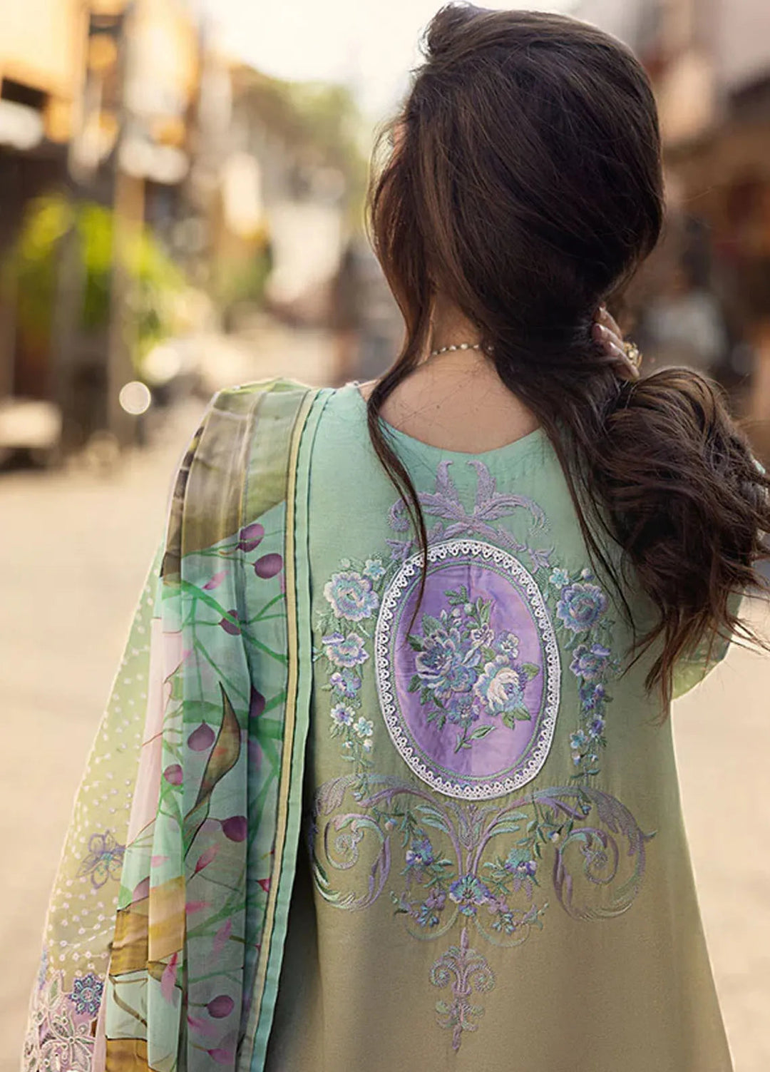 Manaram by Mushq Embroidered Lawn Suit Unstitched 3 Piece MQ25ML D-213 Glittering Grace - Summer Collection