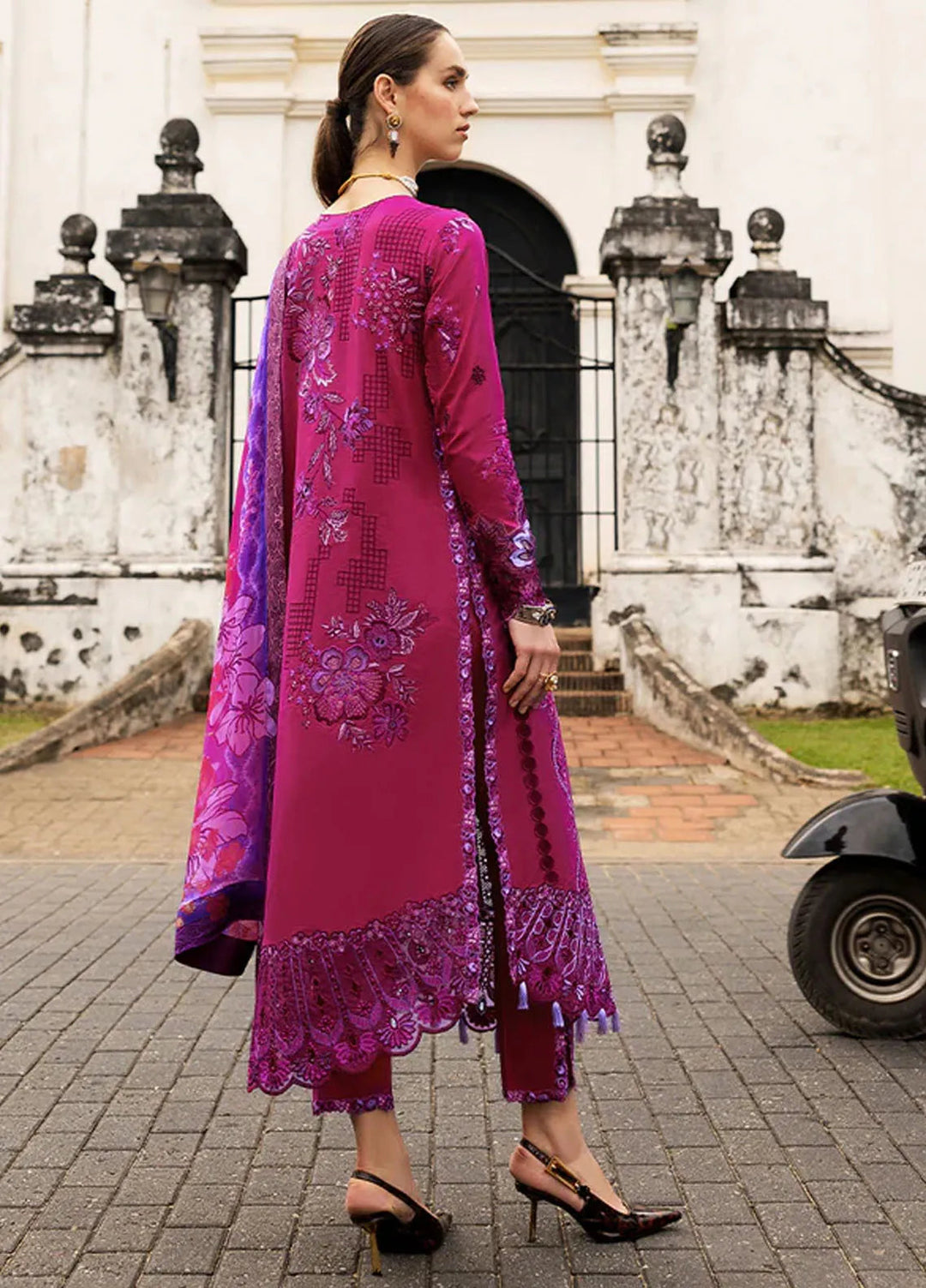 Manaram by Mushq Embroidered Lawn Suit Unstitched 3 Piece MQ25ML D-214 Dreamy Whirl - Summer Collection