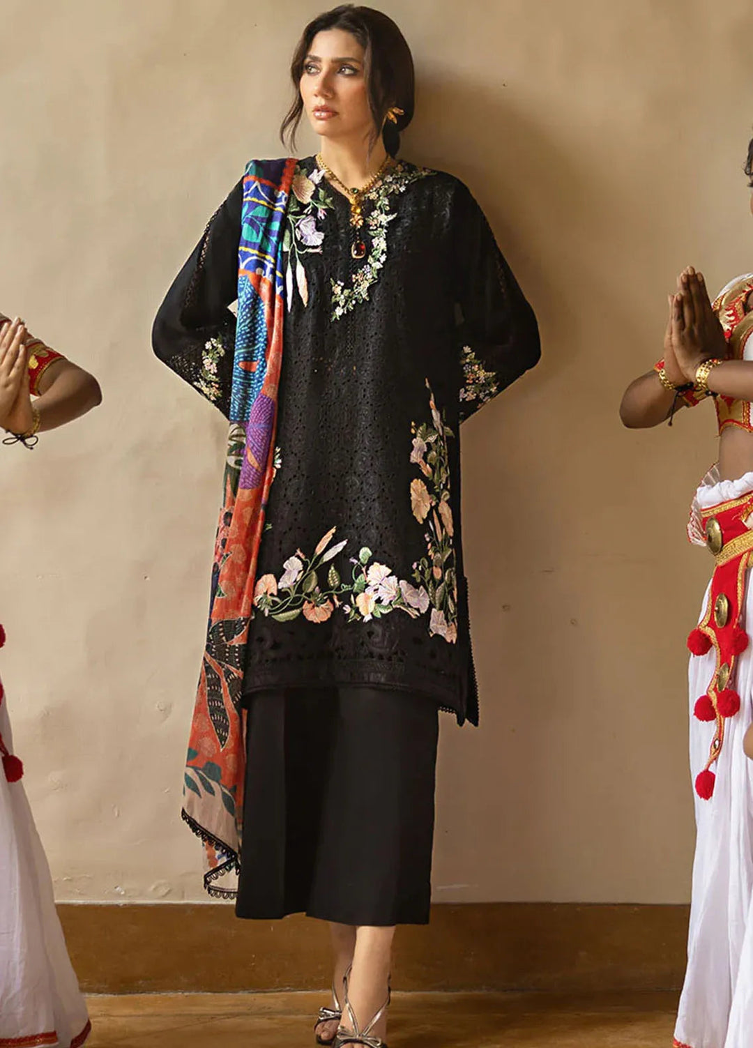 Manaram by Mushq Embroidered Lawn Suit Unstitched 3 Piece MQ25ML D-216 Dazzling Glimmer - Summer Collection