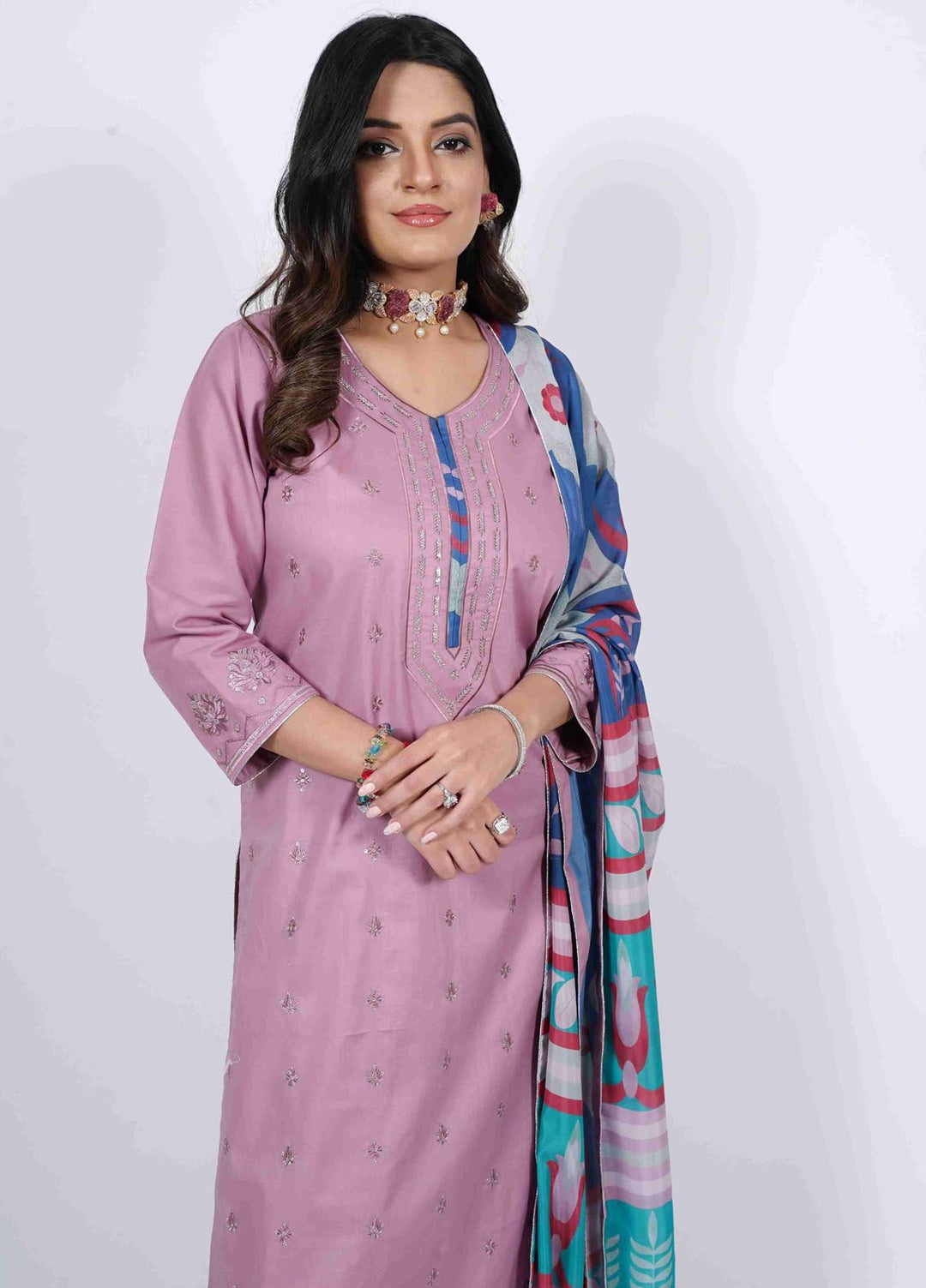 Manhani by Vibgyor Embroidered Lawn Suits Unstitched 3 Piece D2-U-V124 - Summer Collection