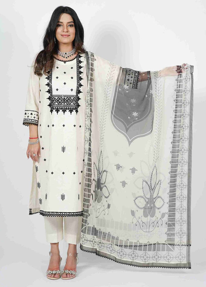 Manhani by Vibgyor Embroidered Lawn Suits Unstitched 3 Piece D3C2-U-V124 - Summer Collection