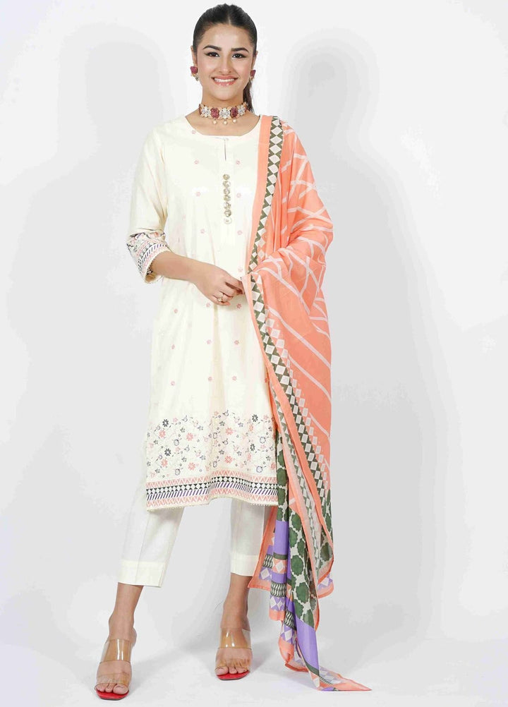 Manhani by Vibgyor Embroidered Lawn Suits Unstitched 3 Piece D4C1-U-V124 - Summer Collection