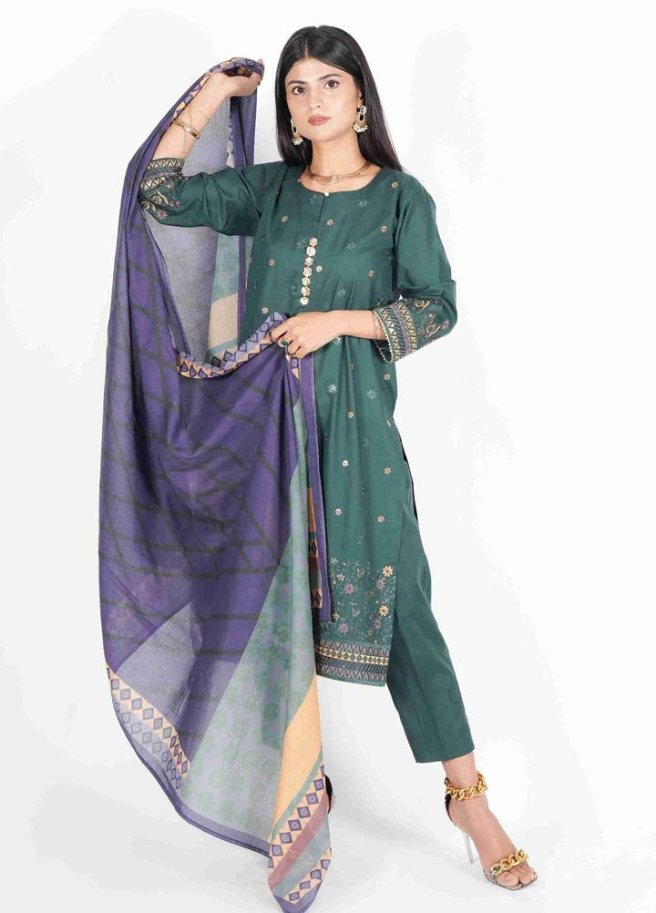 Manhani by Vibgyor Embroidered Lawn Suits Unstitched 3 Piece D4C2-U-V124 - Summer Collection