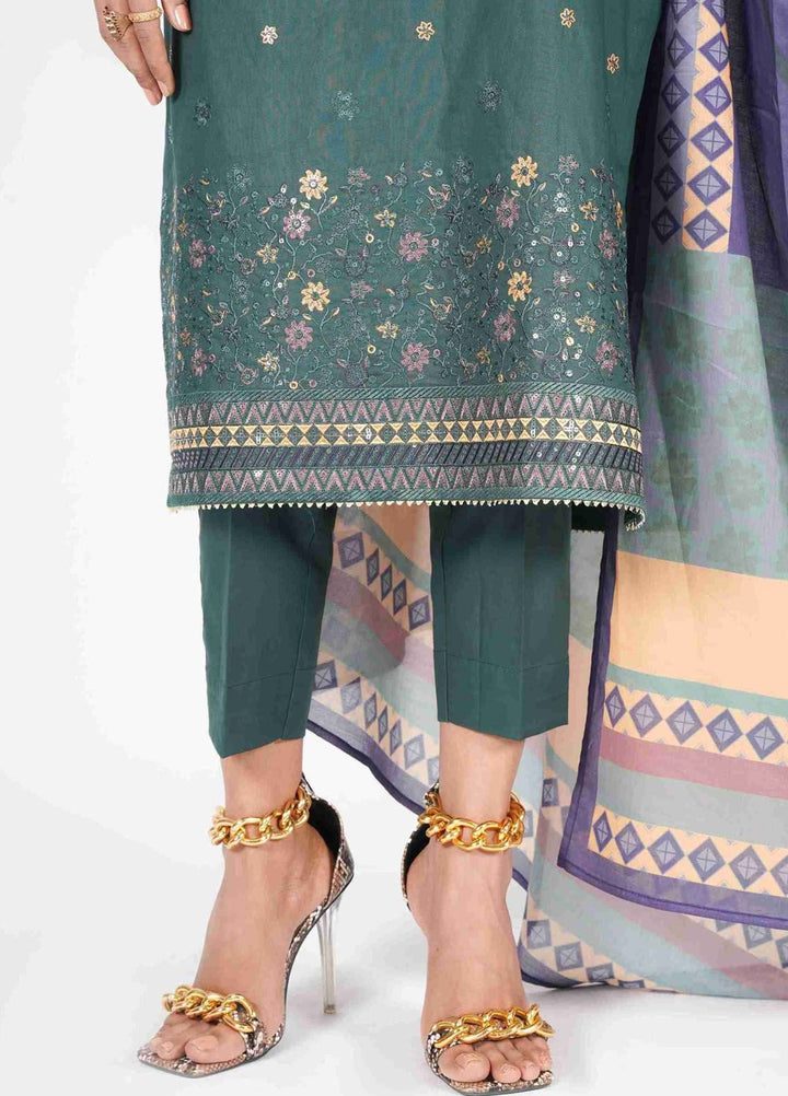 Manhani by Vibgyor Embroidered Lawn Suits Unstitched 3 Piece D4C2-U-V124 - Summer Collection