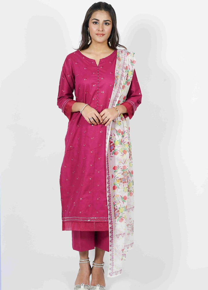 Manhani by Vibgyor Embroidered Lawn Suits Unstitched 3 Piece D7-U-V124 - Summer Collection