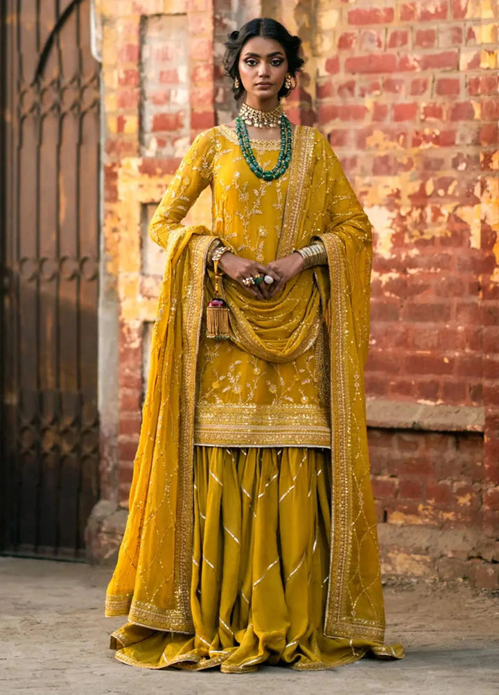 Mannat By Erum Khan Luxury Pret Embroidered Chiffon 3 Piece Suit Aatish