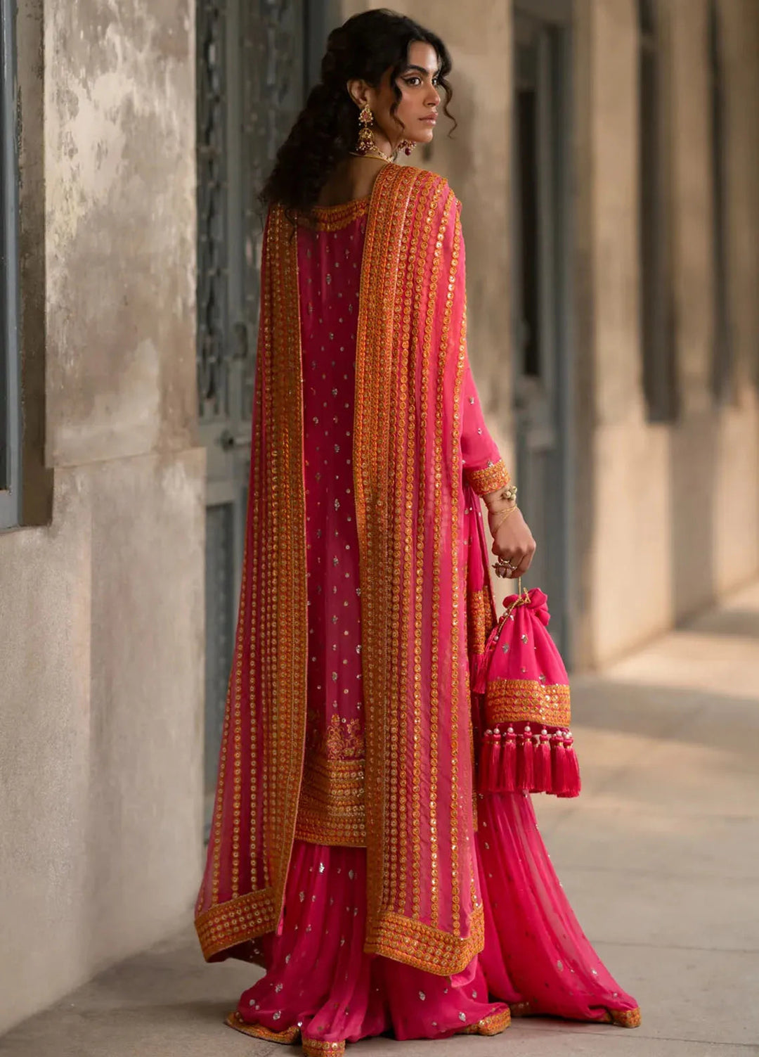 Mannat By Erum Khan Luxury Pret Embroidered Chiffon 3 Piece Suit Rangoli