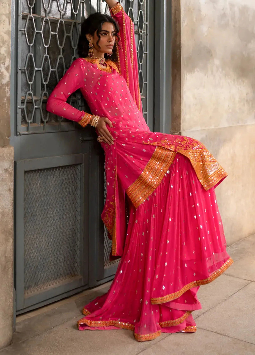 Mannat By Erum Khan Luxury Pret Embroidered Chiffon 3 Piece Suit Rangoli