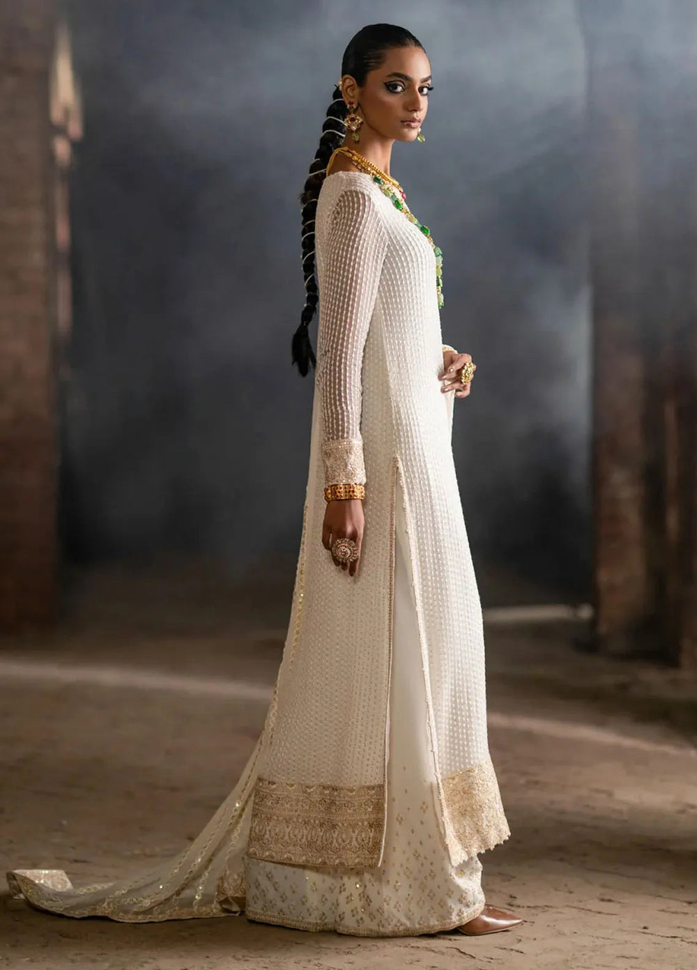 Mannat By Erum Khan Luxury Pret Embroidered Chiffon 3 Piece Suit Tabeer