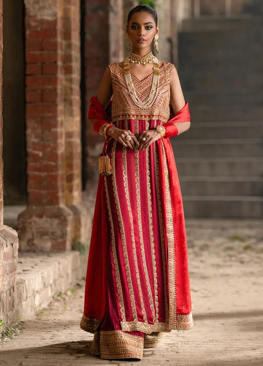 Mannat By Erum Khan Luxury Pret Embroidered Silk 3 Piece Suit Sohni