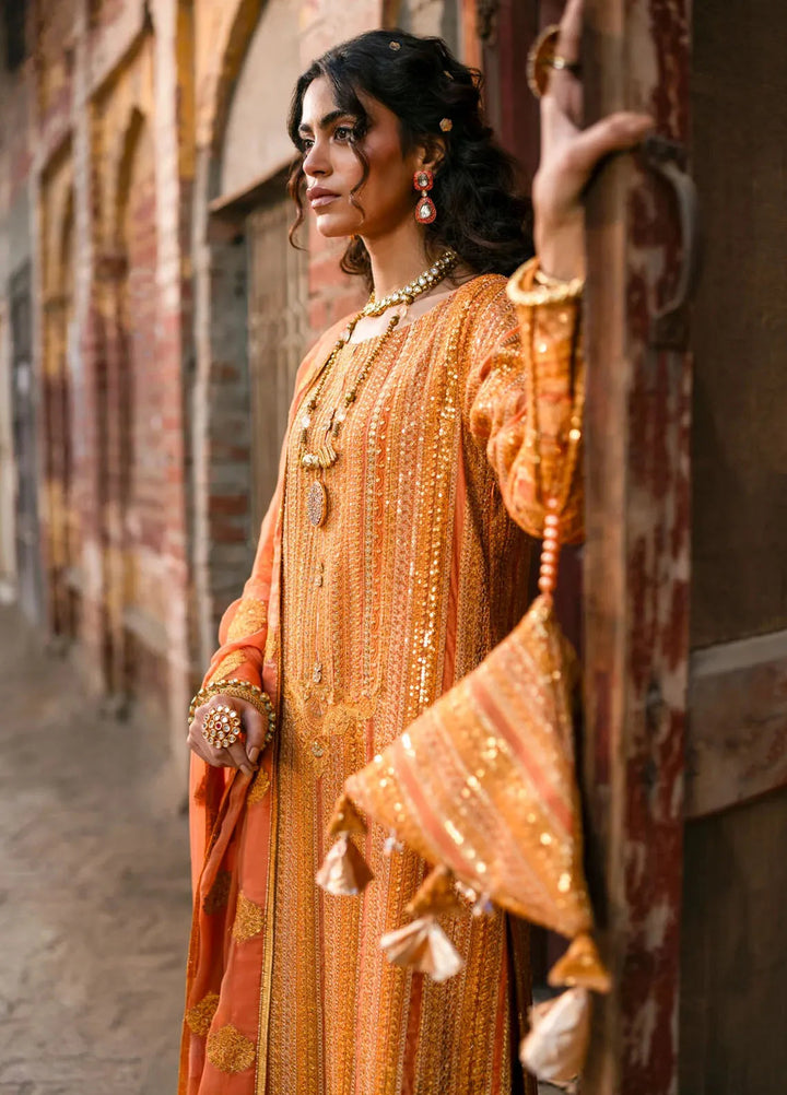 Mannat By Erum Khan Luxury Pret Embroidered zari 3 Piece Suit Shamma