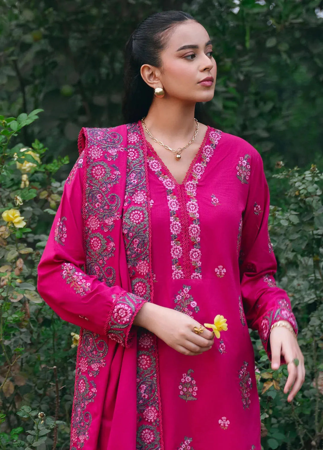 Mannat Clothing Pret Embroidered Khaddar 3 Piece Suit Shafaq