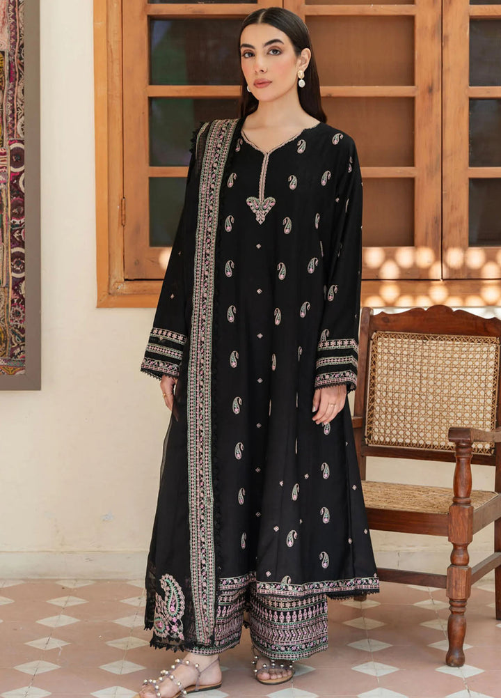 Mannat Clothing Pret Embroidered Lawn 3 Piece Suit Caviar