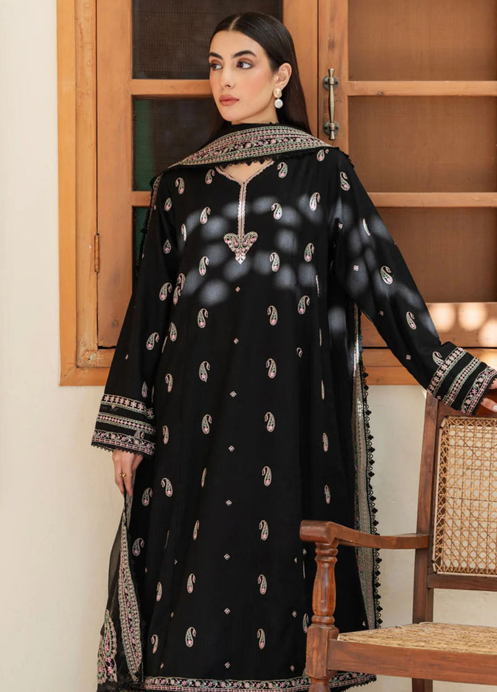 Mannat Clothing Pret Embroidered Lawn 3 Piece Suit Caviar