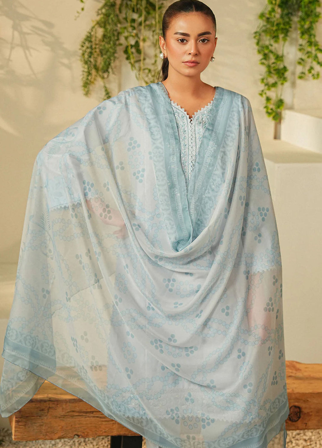 Mannat Clothing Pret Embroidered Lawn 3 Piece Suit Celestial